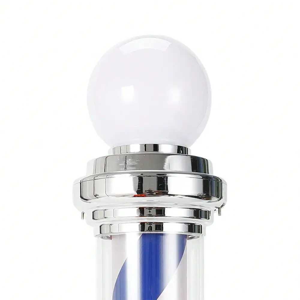 32 Barber Pole LED Light Red White Blue Rotating Stripes Metal Hair Salon Shop W250624