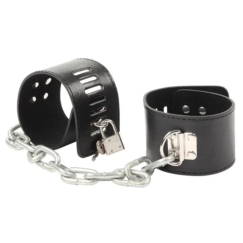 Hard Metal Chain Handcuffs Slave BDSM Wrist Ankle Bondage Cuff Restraints Locking Shackles Erotic Products Sex Toys For Couple 250624