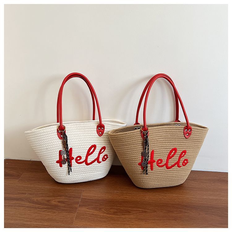 Free Shipping Straw Knitted Purses and Handbags Women Shoulder Bags Straw Woven Side Bag for Ladies Woman Handbag Beach Bag5