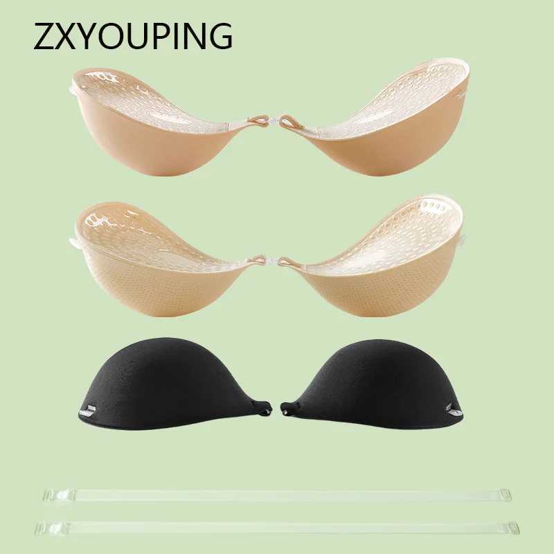New Upgrade 5cm Thick Breathable Adhesive Bra Silicone Nipple Tape Front Push Up Bra Reusable Invisible Strapless Bra W250624
