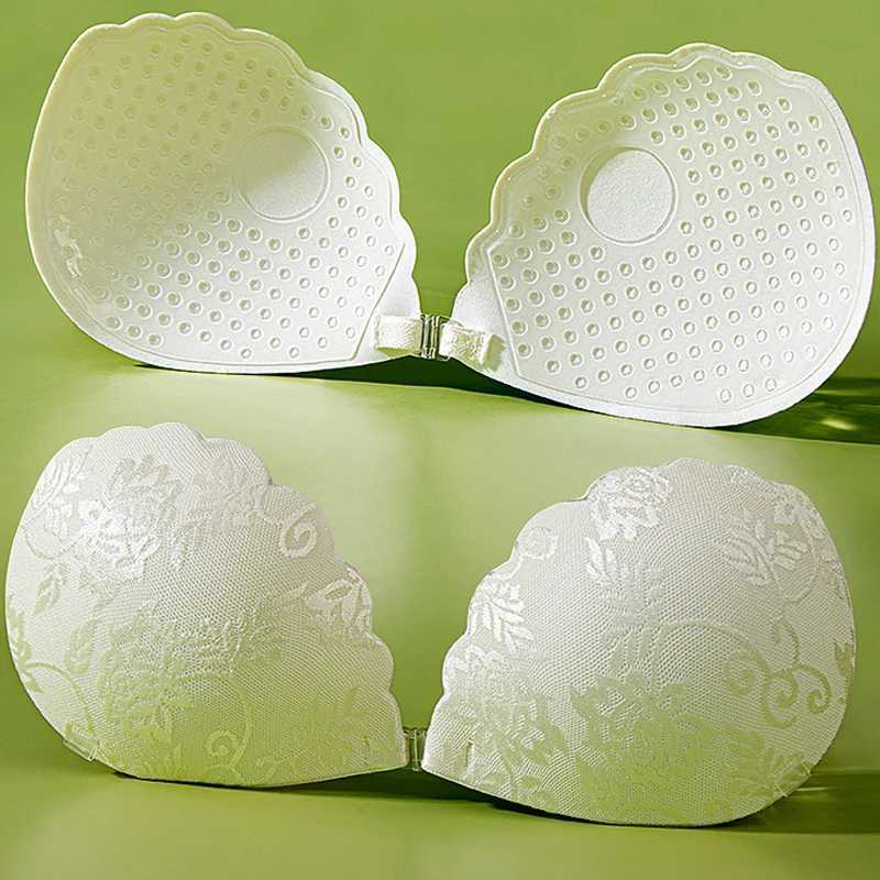 Women Silicone Chest Stickers Lace Push Up Waterproof Nipple Cover Invisible Self-Adhesive Nipple Tape Reusable Strapless BraW250624