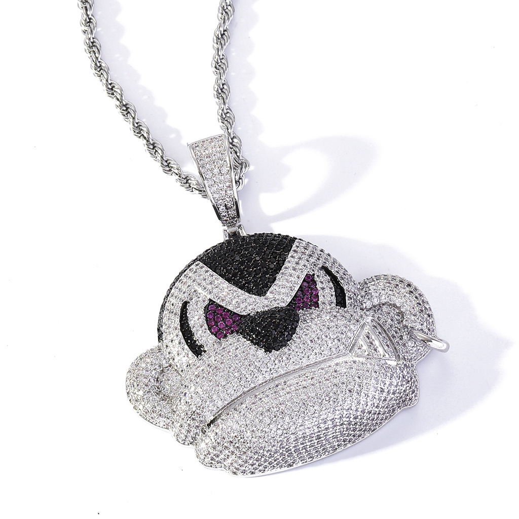 Hip Hop Gorilla Monkey Pendant Iced Out Diamond Streetwear Animal Moissanite Necklace Pass the diamond tester