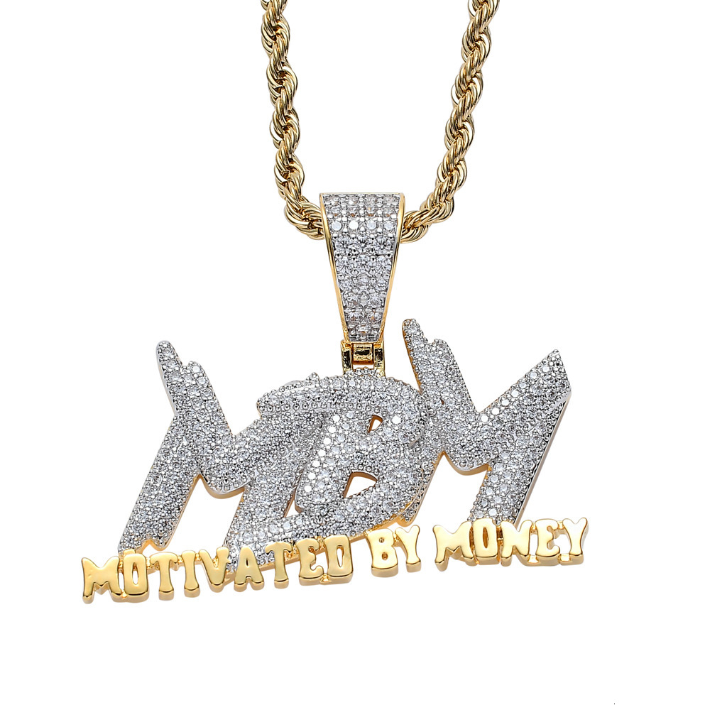 Men Hip Hop Necklace MBM Pendant Iced Out Trendy Brand Moissanite Necklace Pass the diamond tester