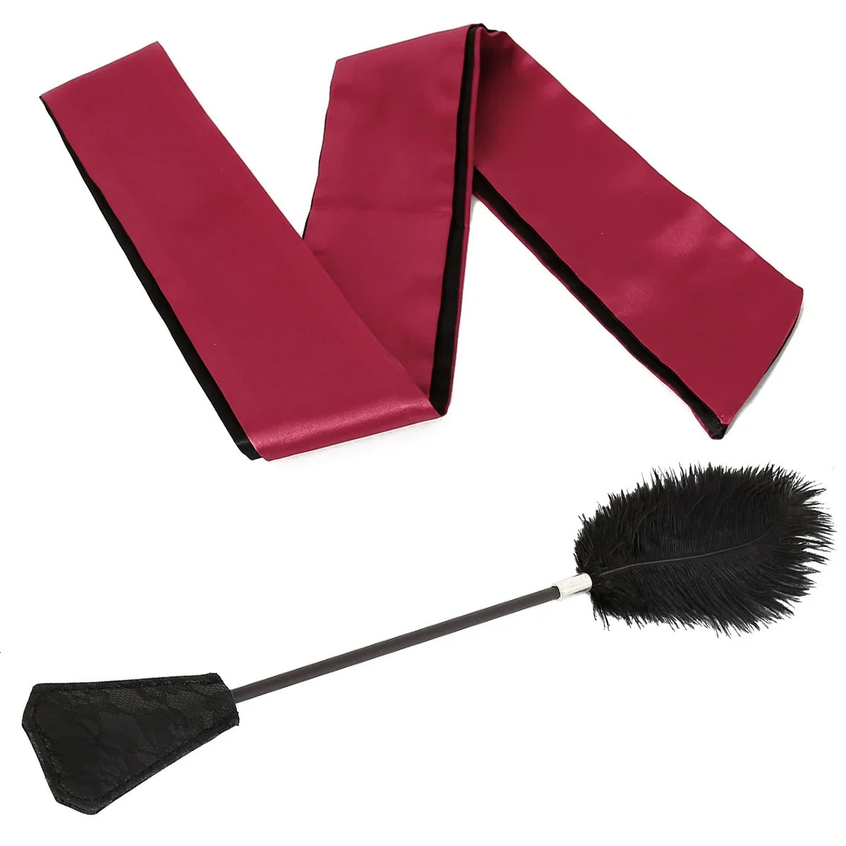 SM Adult Products Fun Blindfold Eye Mask Feather Racket Flirtatious Ostrich Feathers 2-piece Set Men Sex Toy 250624