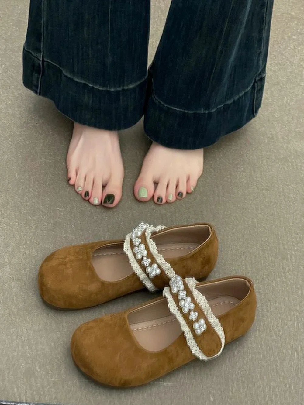 Y2k Fashion In Kawaii Pearl Womens Shoes Daily Routine ner y Stylish Light Deals Walking 39 Ladies Footwear 250624