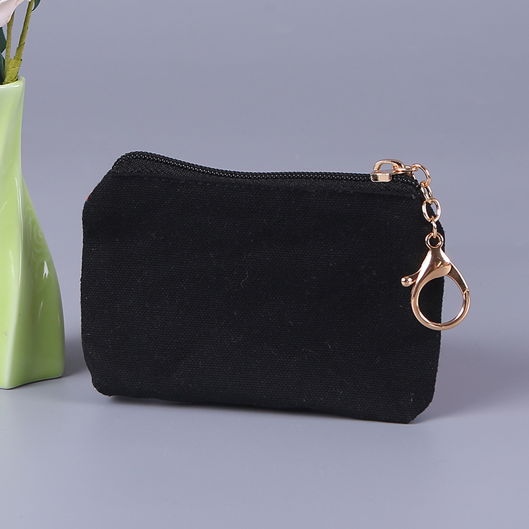 MA222M Fashion canvas zipper bag girls key coin purse customized logo lipstick storage cosmetic bag
