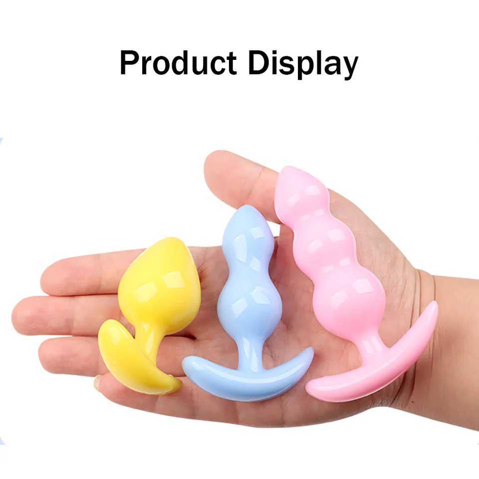 3Pcs TPE Anal Plug Set Beginner to Advanced Soft Tapered Anal Plugs Penetration Anal Waterproof Body-Safe Easy to Clean W250624