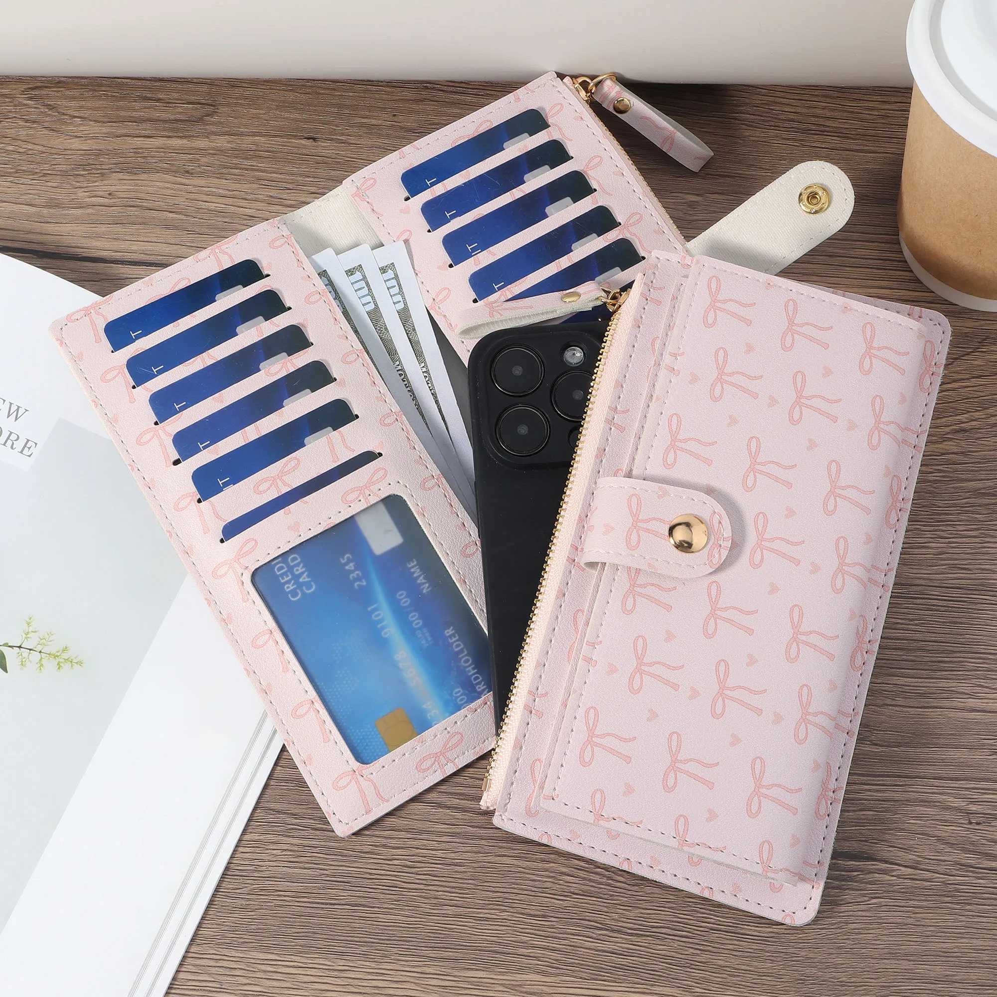 Womens LG wallet coin wallet multi card slot function wallet elegant folding wallet for women with card slot and zipper. XJ250624