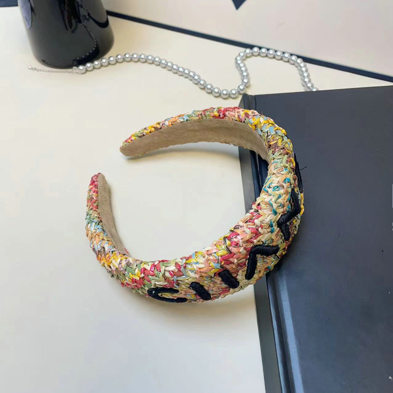 2025 new Lafite Embroidered Letter Headband Designer Jewelry Summer Women Hairband Wide-Brimmed Headwear Hairjewelry Accessories Free shippi