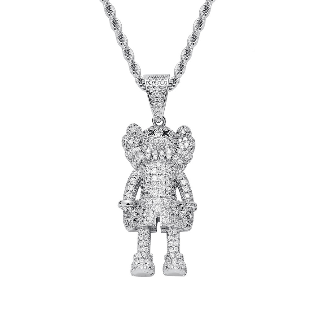 Luxury Moissanite Hip Hop Sesame Street Doll Pendant Diamond Studded Personalized Trendy Accessory Pass the diamond tester
