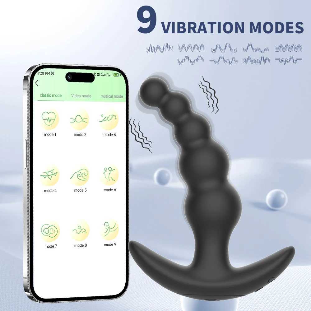APP Bluetooth Anal Vibrator for Men Prostate Massager Wireless Remote Butt Plug Vibrating Adult Sex Toys for Women Men Gay W250624