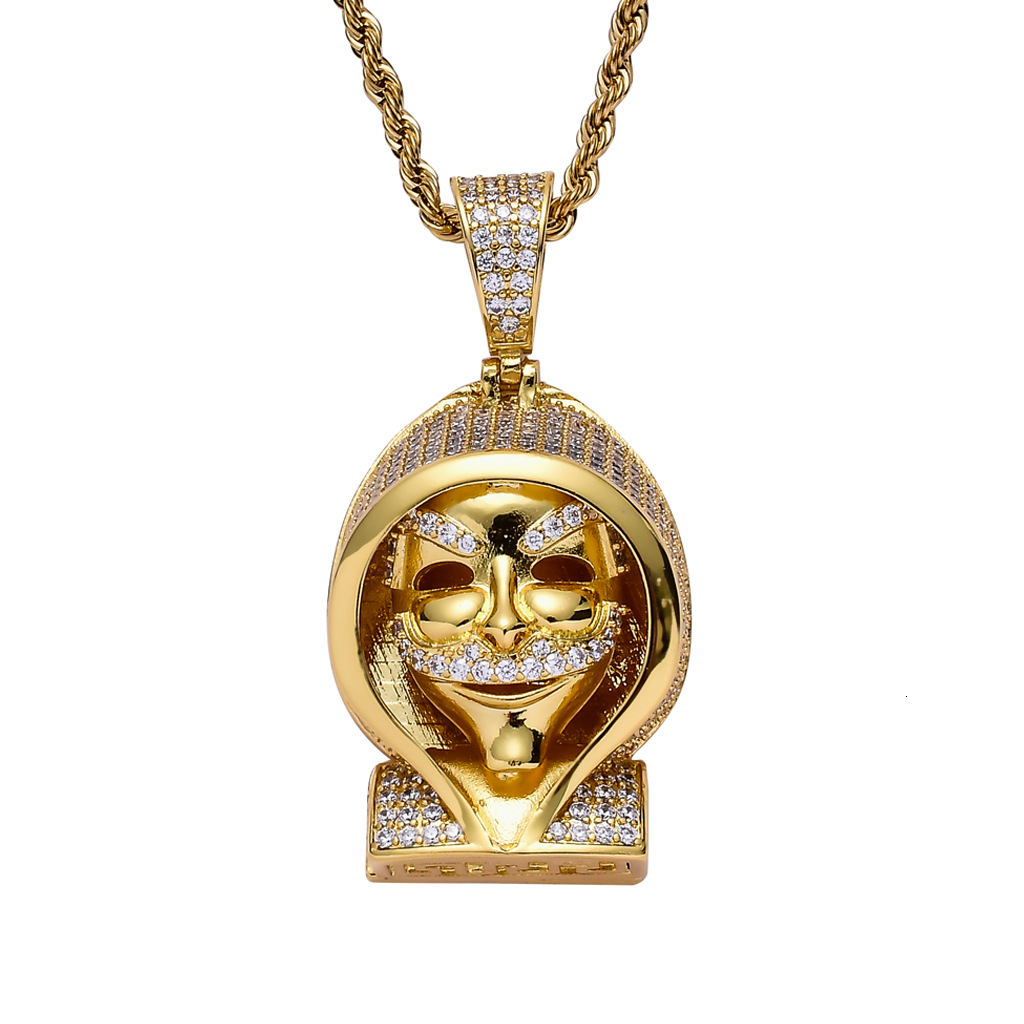 Luxury Moissanite Jewelry Punk Grim Reaper Pendant Trendy Brand Hip Hop Necklace Iced Out Cloak Skull Pendant Pass the diamond tester