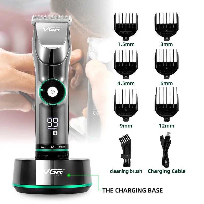 Professional Hair Clipper Ceramic Blade Waterproof Electric Cordless Electric Hair Trimmer LED Display Haircut Machine for Men XJ250624