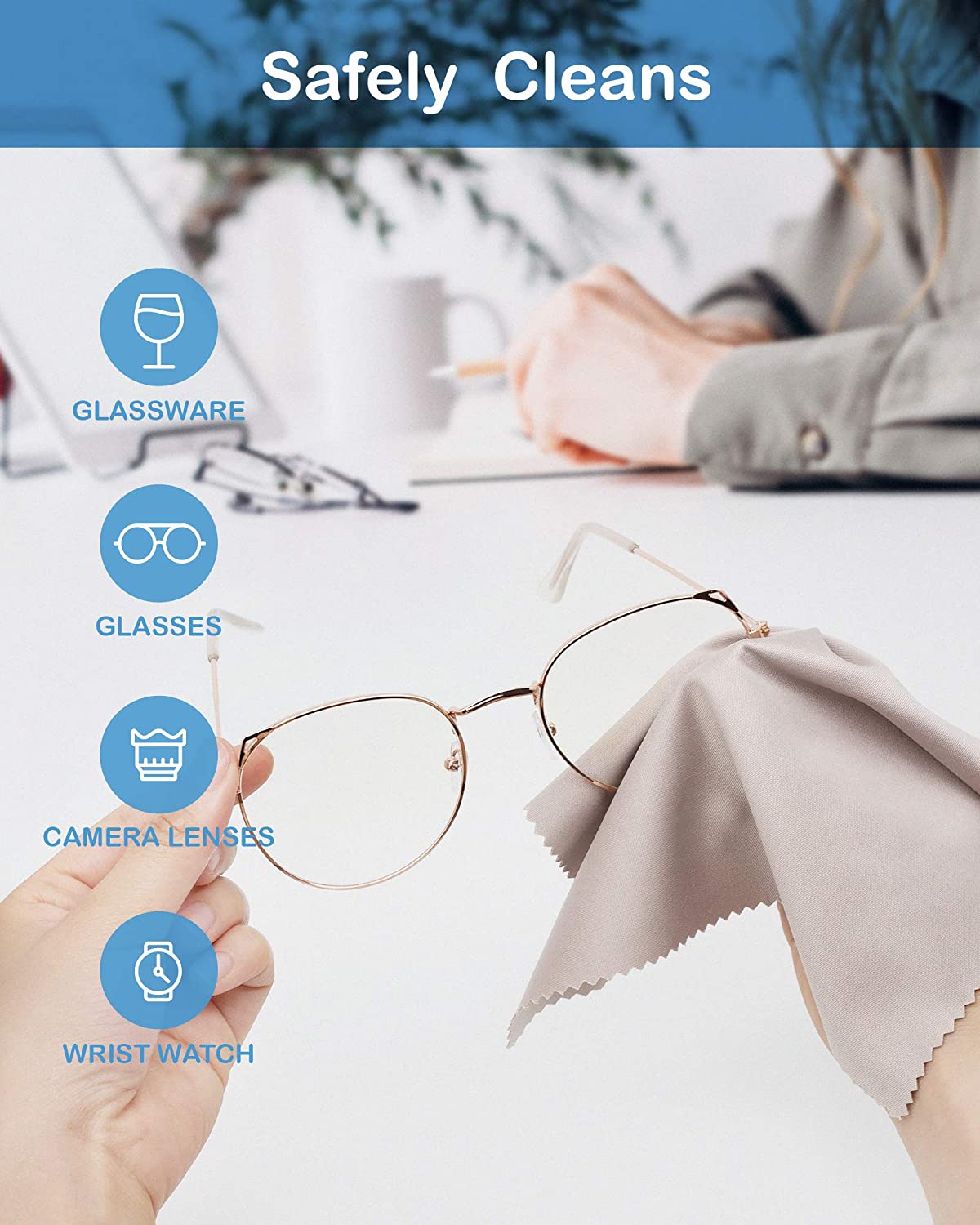 Custom Logo Printed Microfiber Cleaning Cloth for Eyeglasses High-Tech Electronic Screen Cleaner China Eyeglass Care Product