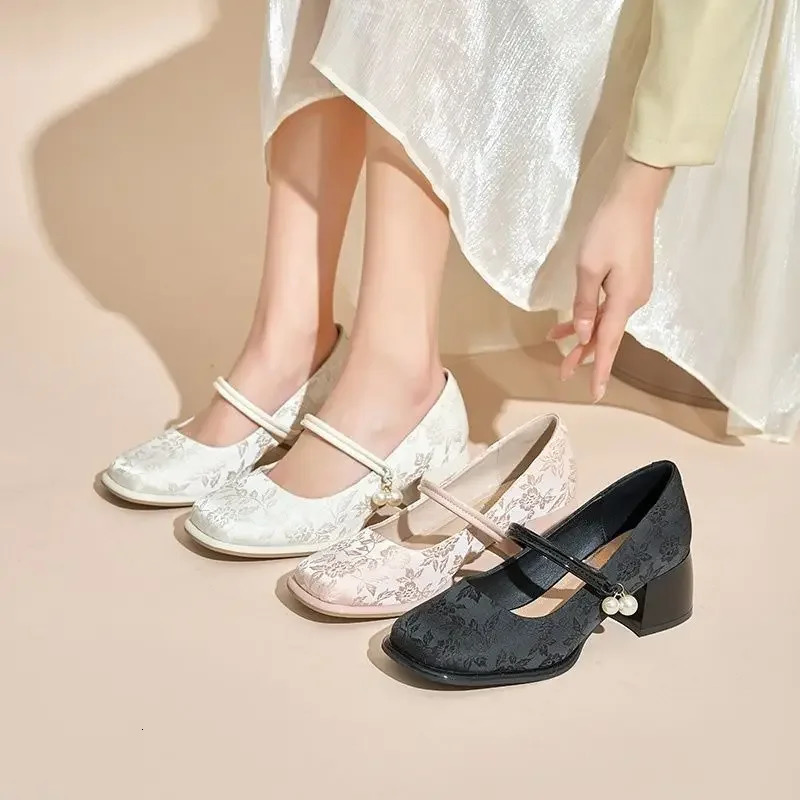Square Toe Japanese Style Lolita Mary Jane Gothic Block Heel Ladies Pumps Chunky Heels Womens Shoes with Medium Discount Y2k 39 250624