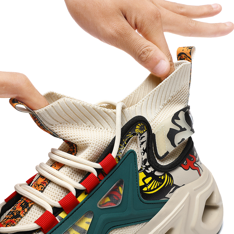 2427-Cross Border Plus Size 2025 Summer New Tank Sole Sports Men's Running Shoes Fly Woven Mesh Breathable Socks Mouth Tide Shoes