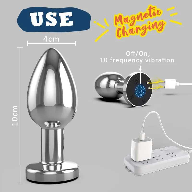 Vibrating Anal Plug Vibrator Remote Control 10 Powerful Vibrations Prostate Massager with Flashing Light Base Sex Toy for Couple W250624