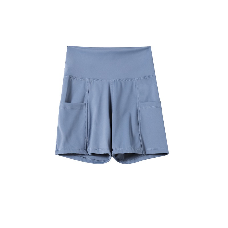 2025 New Arrival Women's High-Waist Three-Pocket Yoga Shorts - Thin Leggings with Safety Straps Short