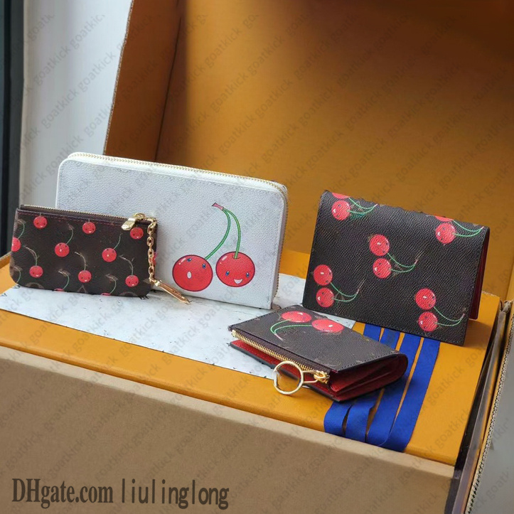 designer wallet women takashi murakami mini zippy organizer bag cherry wallet credit card holder key pouch purse clutch rosalie coin purse passport holder