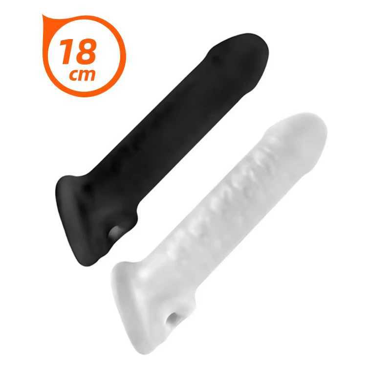 Penis Enlargement Sleeve Thicken Peins Extender Sleeve Soft Lock Sperm Cock Ring Sex Toys for Men Sex Products Penis Enlarger W250624