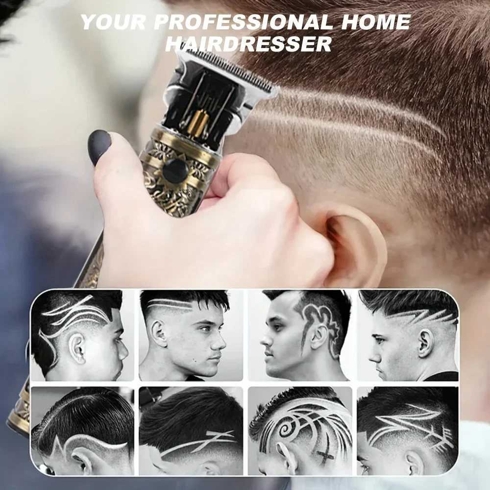 2pcs/Set Professional Hair Clippers Set Cordless Portable Electric Shaver Trimmer With LED Display Hair Cutting Machine For Me XJ250624