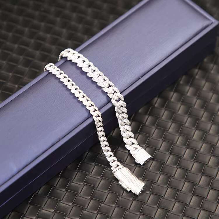 Hot Sale VVS Moissanite Diamond Chain 6mm-13mm S925 Sterling Silver Cuban Link Mens Hip Hop Fine Jewelry Necklaces Bracelets