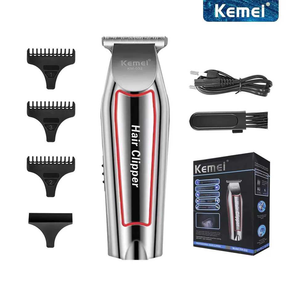 Kemei Professional Alloy Hair Trimmer Electric Beard Trimmer Rechargeable Hair Clipper Haircut Machine for Men KM-032 XJ250624