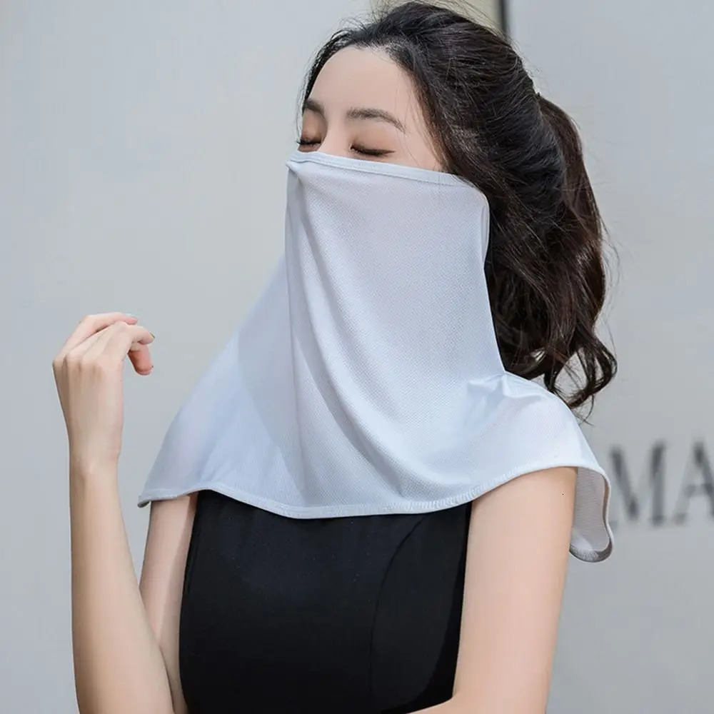 For Men UV Protection Cap Mask Silk Scarf Outdoor Neck Protection Sunscreen Veil Sunscreen Mask Anti-uv Face Cover Face Scarf 250624