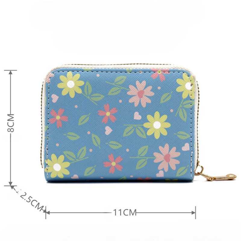 Fi Flower PU Coin Purse for Women Cute Organizer Card Case Lady Holder Multifunctional Zipper Small Short WalletXJ250624