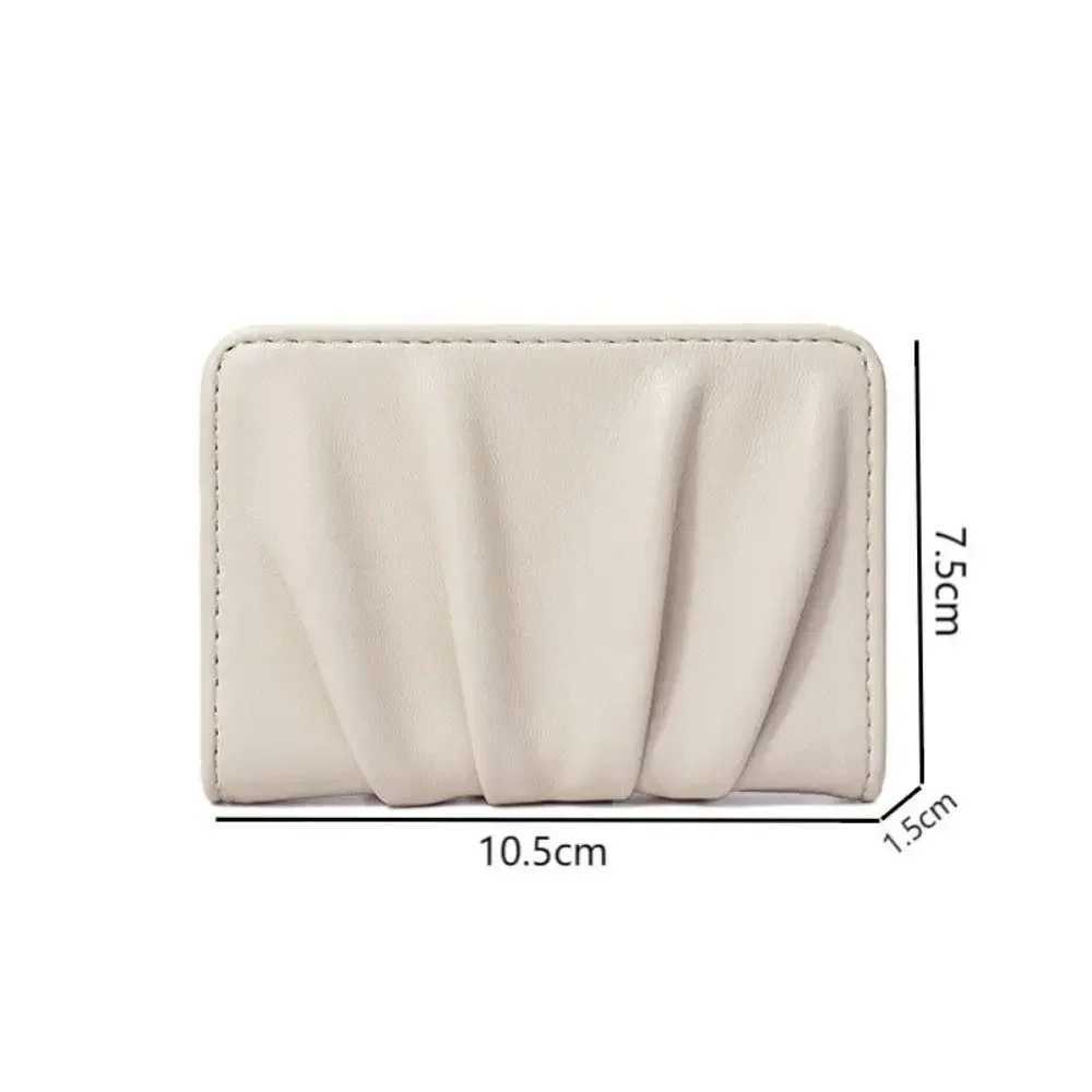 New Solid Color Women Wallets PU Leather Purses Card Holders Small Portable Coin Purse Large Capacity Wrinkled Mey Bag XJ250624