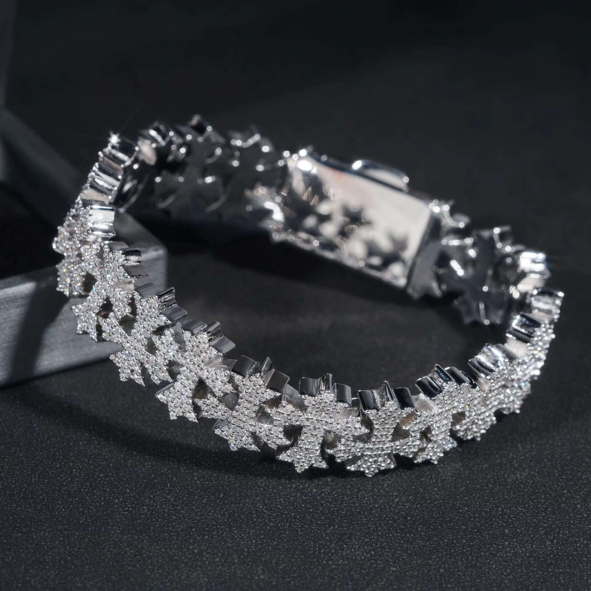 Cross Bracelet Moissanite 925 Silver 16mm Cuban Bracelet Hip Hop Iced Out Cuban Chain 18k Gold Plated Necklace Gift