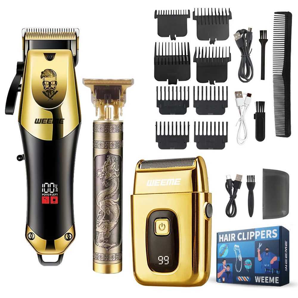 USB Rechargeable Mens Hair 3-piece oil head and electric Trimmer suitable for home use shaved hair salon boyfriend giftsXJ250624