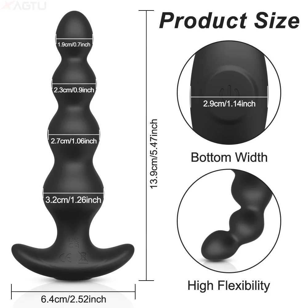 APP Vibrating Anal Beads Butt Plug for Men Women Anal Vibrator Prostate Massager Anal Balls Men Silicone Masturbator Sex Toy W250624
