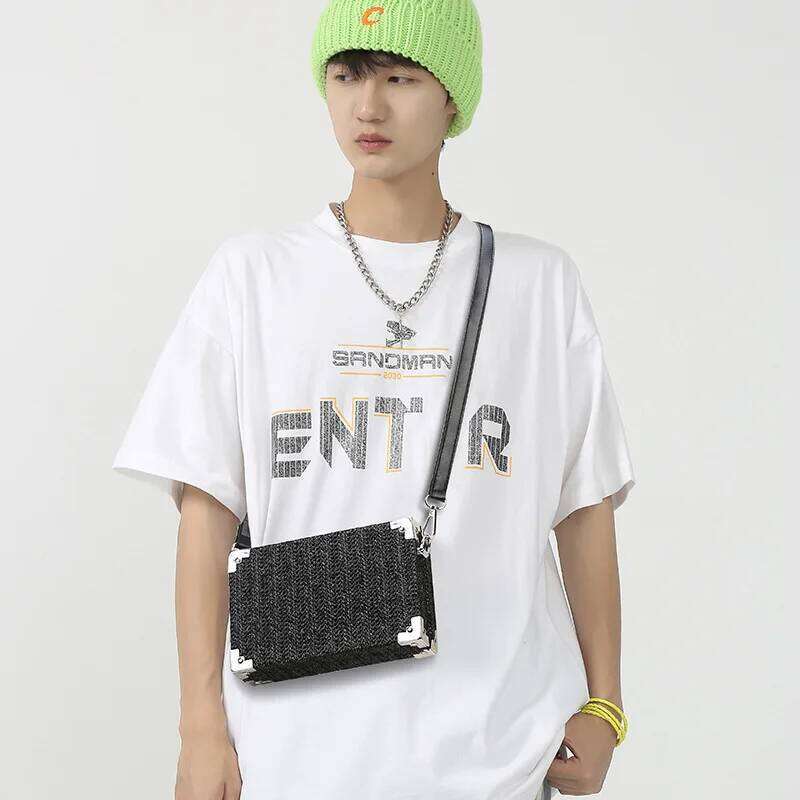 2024 Summer Beach Women Straw Handbags Messenger Bag Square Hand Woven Rattan Bag Ladies Crossbody Shoulder Bags Bolsa Feminina