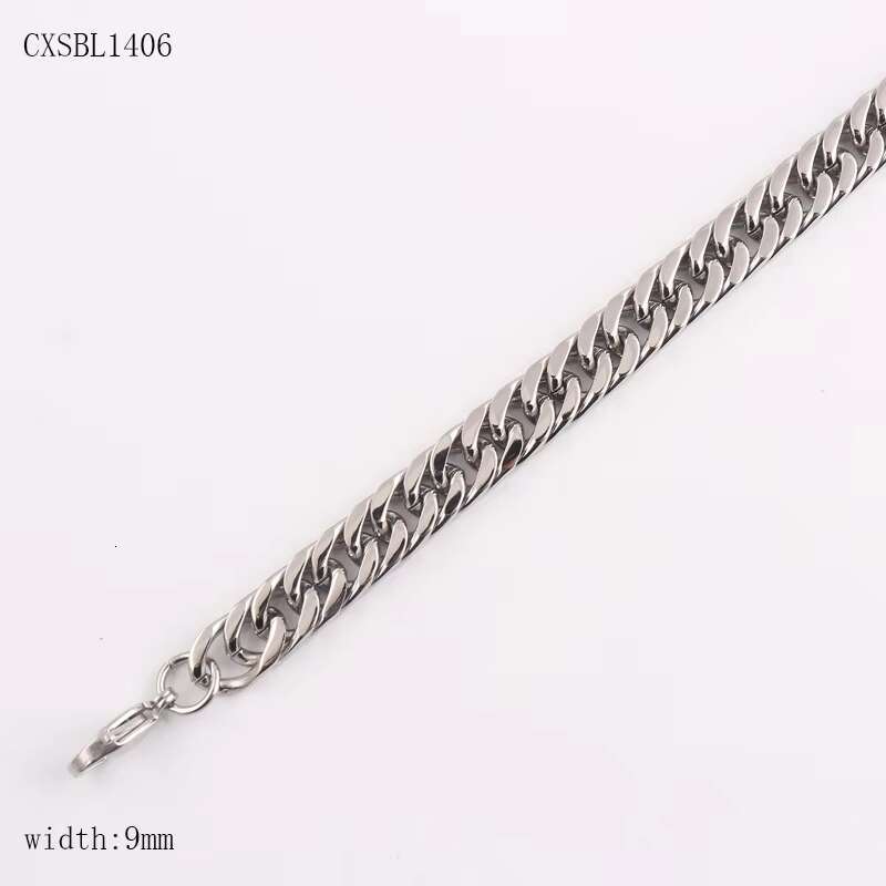 Hip Hop Jewelry Steel Color Miami Stainless Steel Cuban Bracelet Necklaces Cuban Link Chain for Men