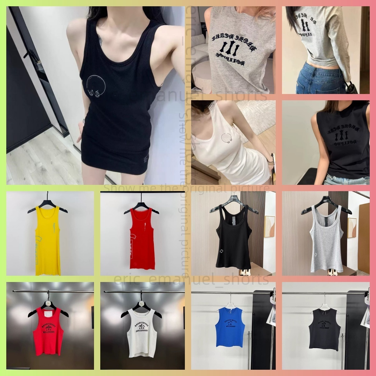 Women's vest designer Chrome tank top women tank tops designer luxury vest sleeveless pure cotton fashionable knitted camisole tees Women's Sleeveless vests ++