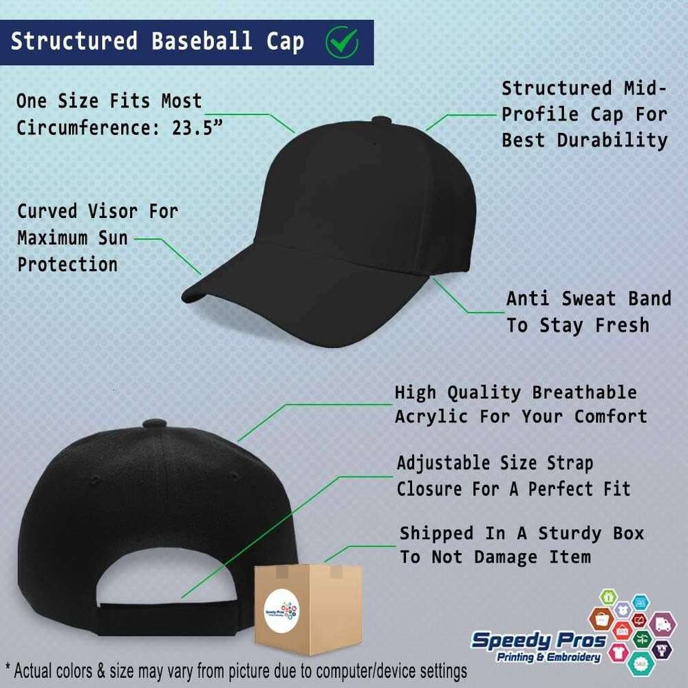 Baseball Cap Custom Personalized Text Dad Hats for Men Women Strap Closure