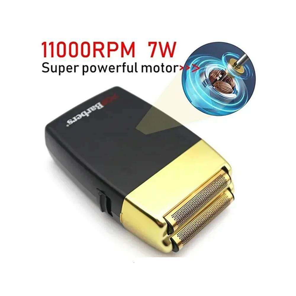 New 11000 RPM 7W Pop Barbers P620 Professional Men's Beard Trimmer Double Foil Electric Shaver USB Hair Clipper