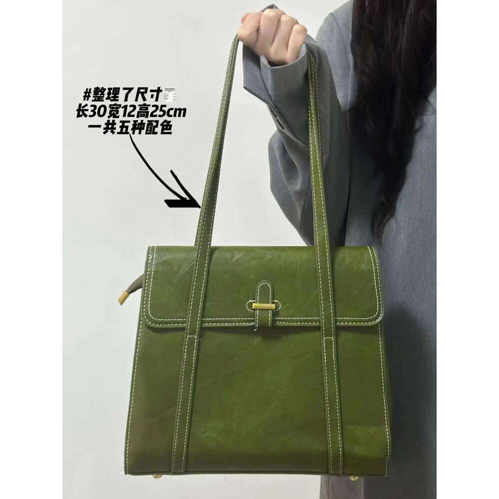 bags JIAERDI Green Vintage Handbags Women High Street Pu Leather Large Capacity Casual Shoulder Tote Bag Female Y2k Handbag Aesthetic
