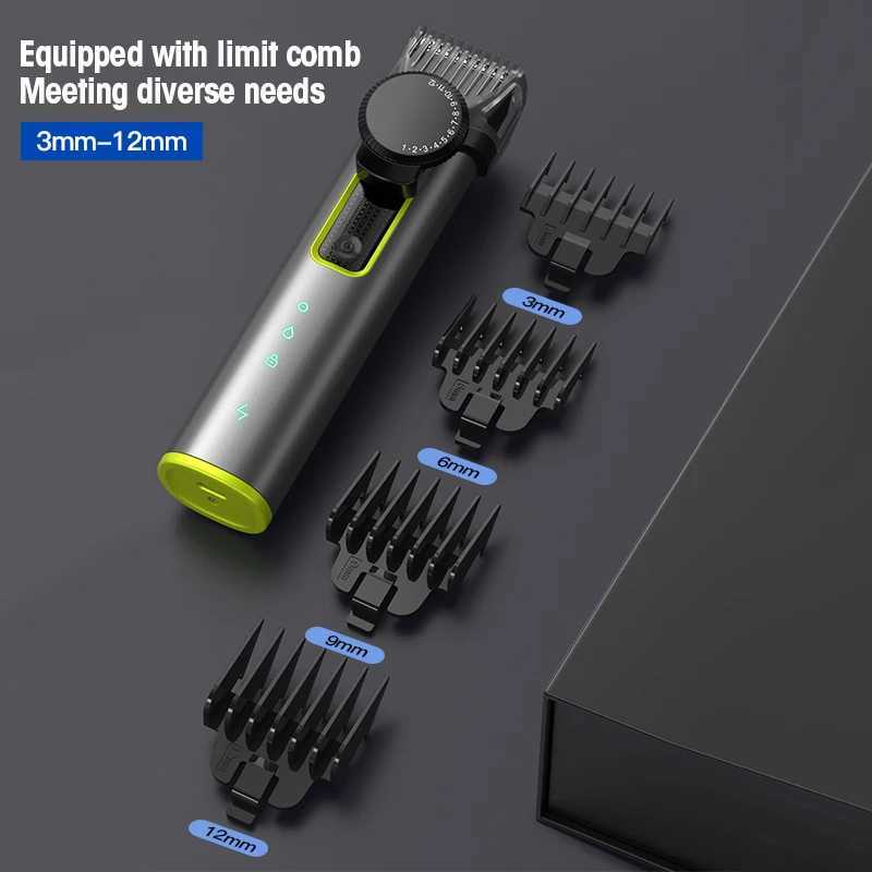 IRUIBEAUTY 4-in-1 Hair Trimmer Electric Hair Clipper IPX5 Waterproof Hair Cutting Machine Adjustable Shaver Nose Trimmer for Men XJ250624