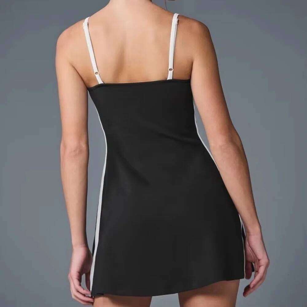 NCLAGEN Yoga Tennis Suspender Dress For Women Leggings Sports Pocket Fiess Training Skirts Gym Workout Breathable Sportswear