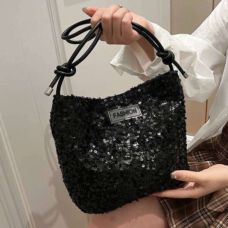 Ladies French Armpit High Quality Shinny Handbag Fashion Shoulder Large Capacity Designer Underarm Bag Sparkling Satchel luxury designer tote bag