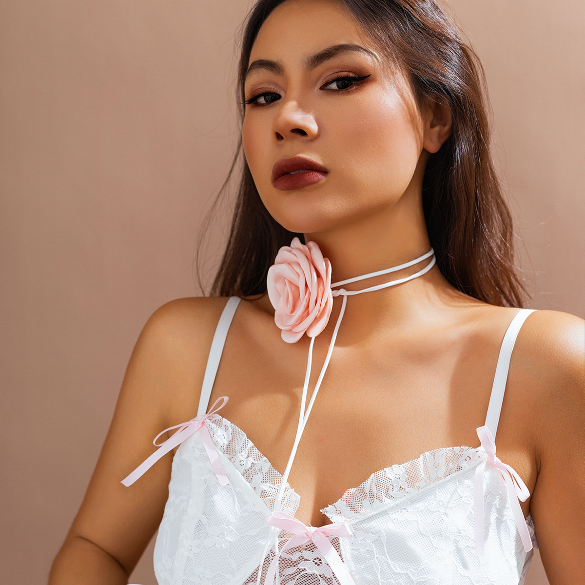 Jewelry Personality Handmade Rose Creative Long DIY Floral Veet Choker Necklace