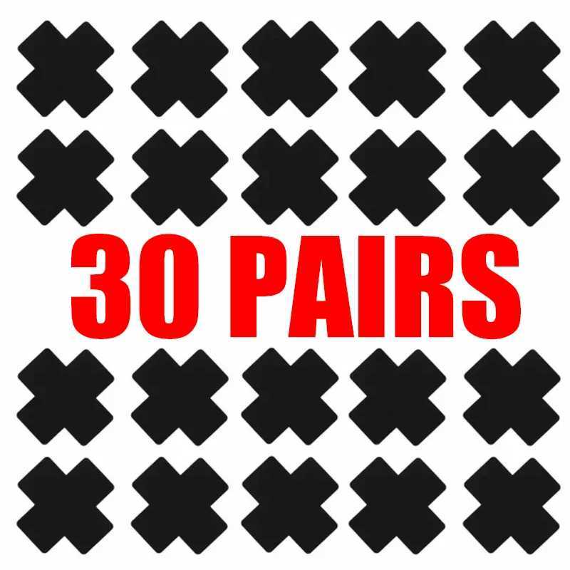 30 Pairs/60Pcs Hot Sexy Experience Cross/X Shape Disposable Self-Adhesive Disposable Satin Nipple Cover Breast Pasties Stickers W250624