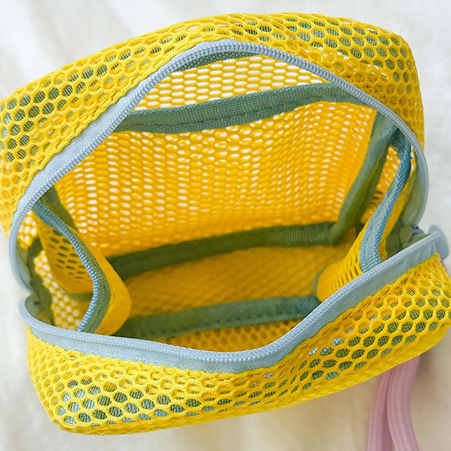 Portable Mini Zipper Square Mesh Storage Bag Zipper Mesh Cosmetic Bag Small Handbags Mesh Coin Purse Travel Storage Carry Pouch R250624