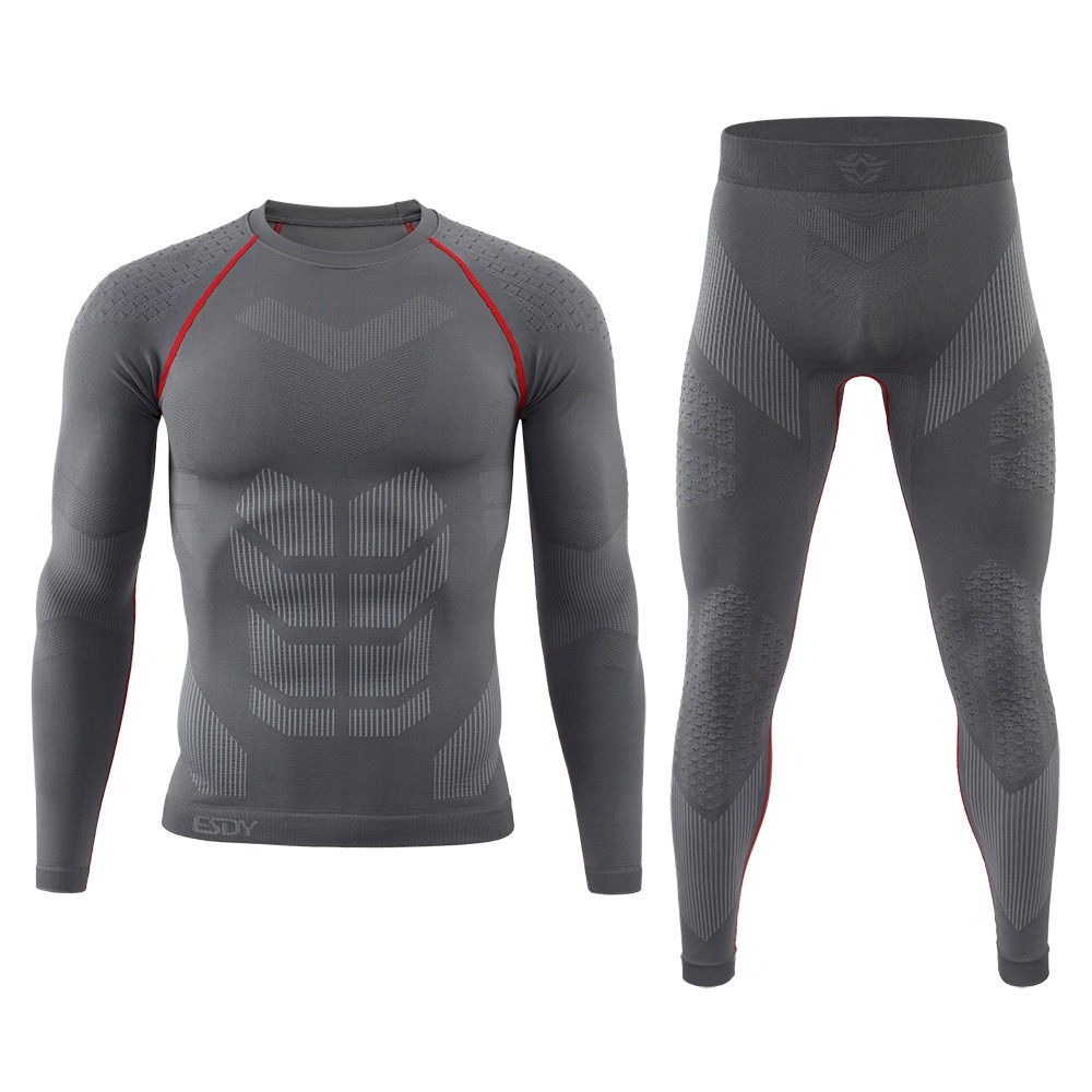 New men's outdoor seamless underwear, sports and fitness set, yoga and skiing fitness suit