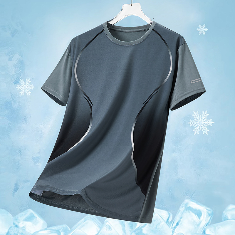 Ice Silk Short Sleeve TShirt Unisex Summer New Mens Crew Neck Youth Couple Sports Outdoor Versatile Running Top