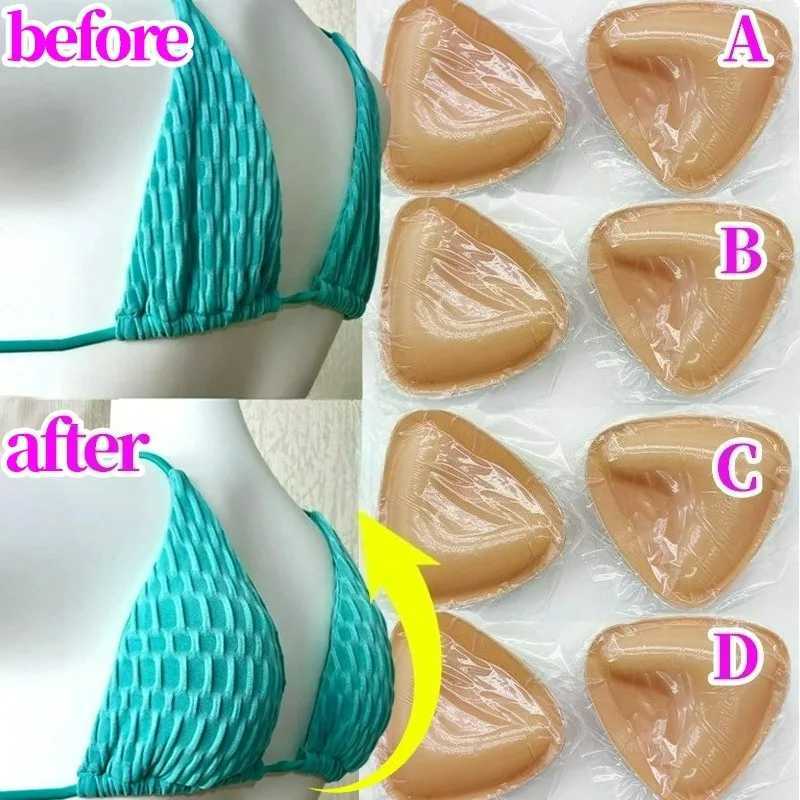 Women Double Sided Adhesive Sticky Bra Inserts Summer Bikini Thicken Push Up Removable Silicone Swimsuit Cup Enhancer Chest Pad W250624