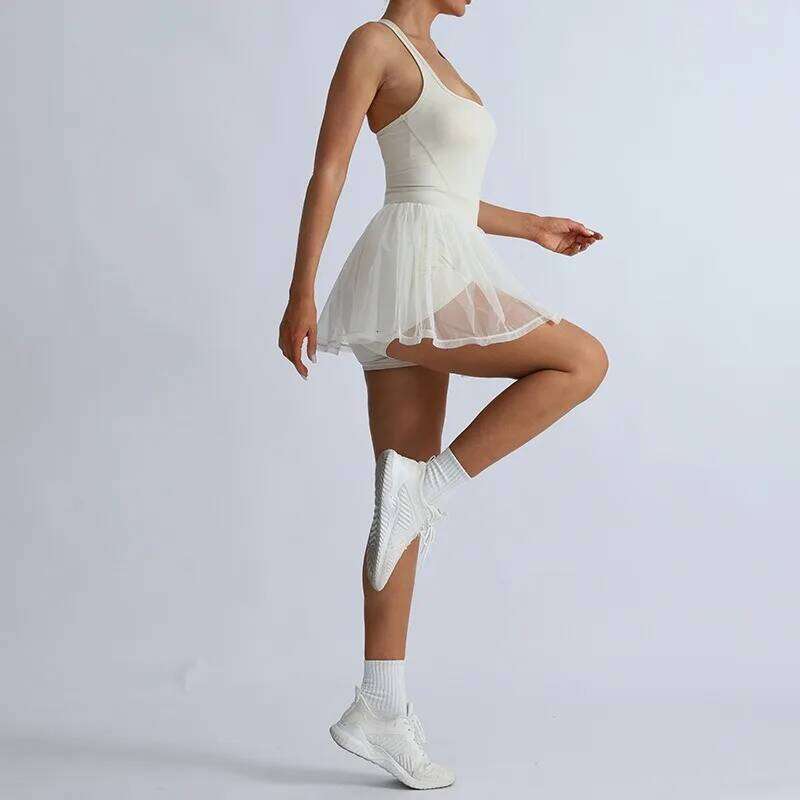 Women's 2-in-1 Tennis Dress Ventilated & Quick Dry with Anti-Slip Lining for Golf Yoga Running Active Sports