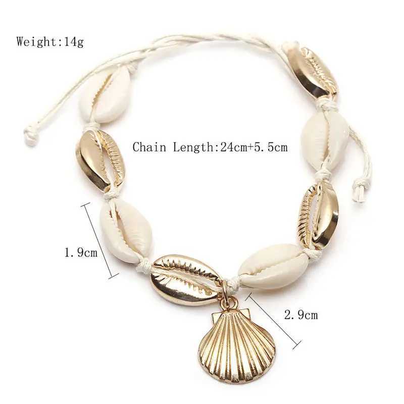 New Natural Shell Conch Rope Anklets For Women Foot Jewelry Summer Beach Barefoot Bracelet Ankle on Leg For Women U250624